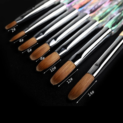 BQAN 1db 3D Carving Nail Art Kolinsky Sable akril ecset festő toll folyékony por barkács strassz fogantyú rajz manikűr eszköz