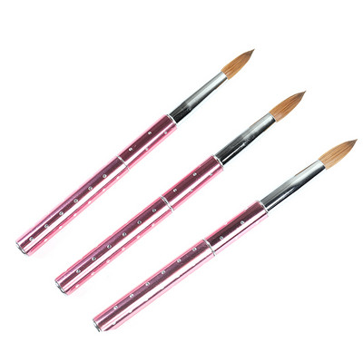 BQAN 1db 3D Carving Nail Art Kolinsky Sable akril ecset festő toll folyékony por barkács strassz fogantyú rajz manikűr eszköz