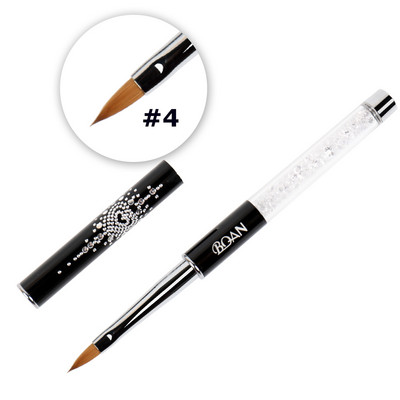BQAN 1db 3D Carving Nail Art Kolinsky Sable akril ecset festő toll folyékony por barkács strassz fogantyú rajz manikűr eszköz
