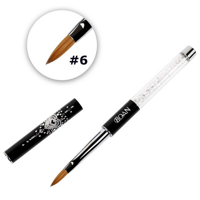 BQAN 1db 3D Carving Nail Art Kolinsky Sable akril ecset festő toll folyékony por barkács strassz fogantyú rajz manikűr eszköz
