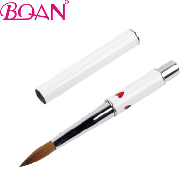 BQAN 1db 3D Carving Nail Art Kolinsky Sable akril ecset festő toll folyékony por barkács strassz fogantyú rajz manikűr eszköz