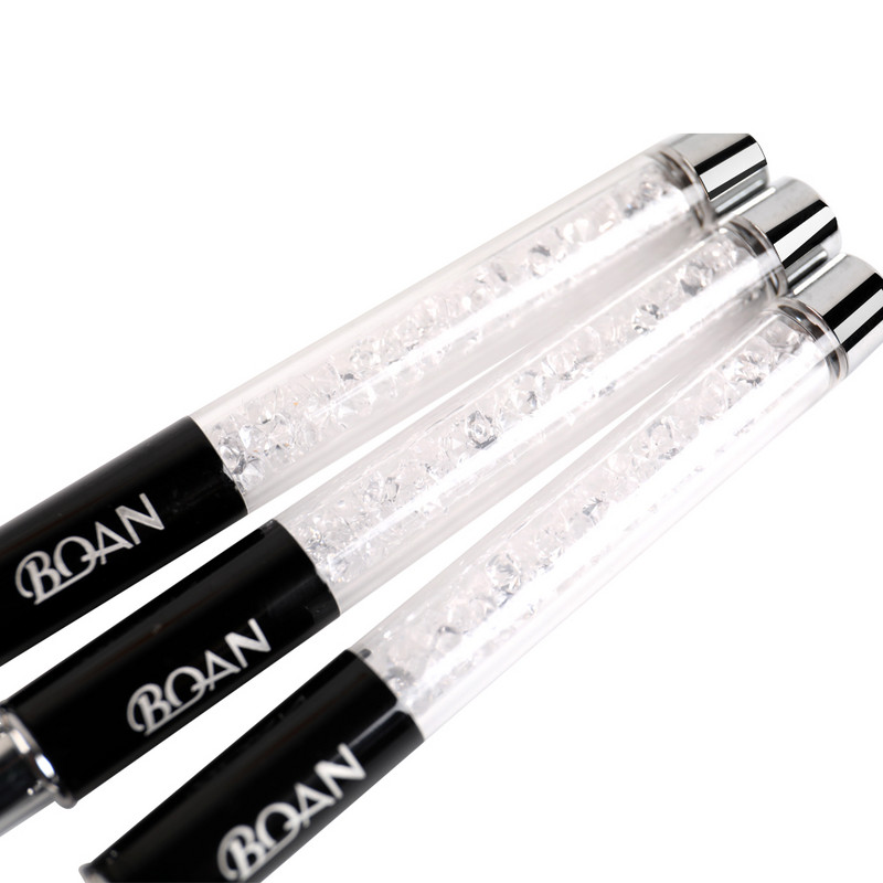 BQAN 1db 3D Carving Nail Art Kolinsky Sable akril ecset festő toll folyékony por barkács strassz fogantyú rajz manikűr eszköz