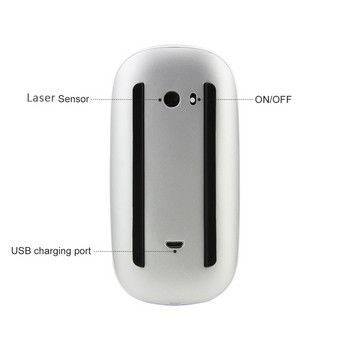 CHYI Bluetooth 5.0 Magic Wireless Mouse 1600DPI Rechargeable Laser Silent Arc Touch Ultra Thin Ποντίκια για Apple Mac PC με τσάντα