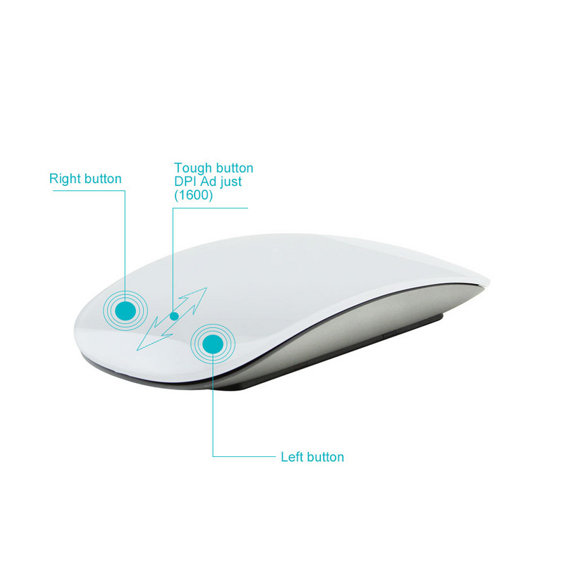 CHYI Bluetooth 5.0 Magic Wireless Mouse 1600DPI taaslaetav laseriga vaikne kaarepuute üliõhukesed hiired Apple Maci arvutile koos kotiga
