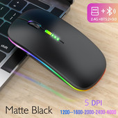 Új Bluetooth vezeték nélküli egér USB újratölthető RGB egérrel számítógéphez Laptop PC Macbook Gaming Mouse Gamer 2,4 GHz Portable M