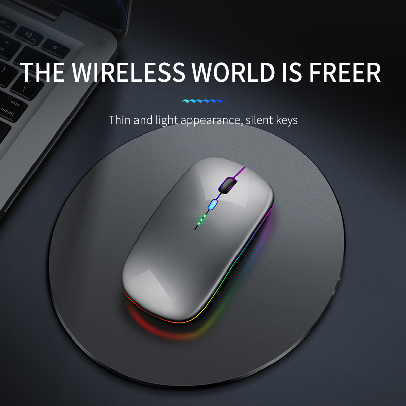 Új Bluetooth vezeték nélküli egér USB újratölthető RGB egérrel számítógéphez Laptop PC Macbook Gaming Mouse Gamer 2,4 GHz Portable M