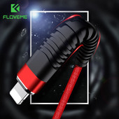 FLOVEME nagy szakítós USB-kábel iPhone-hoz,5V/2A Charge Data Sync 1m 2m fonott telefonkábel Apple iPhone 7 X 6 8 Plus 10 Cabo telefonhoz