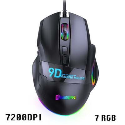 12000 DPI játékegér 7 gombos LED optikai USB vezetékes egerek profi játékosokhoz, kiváló minőség