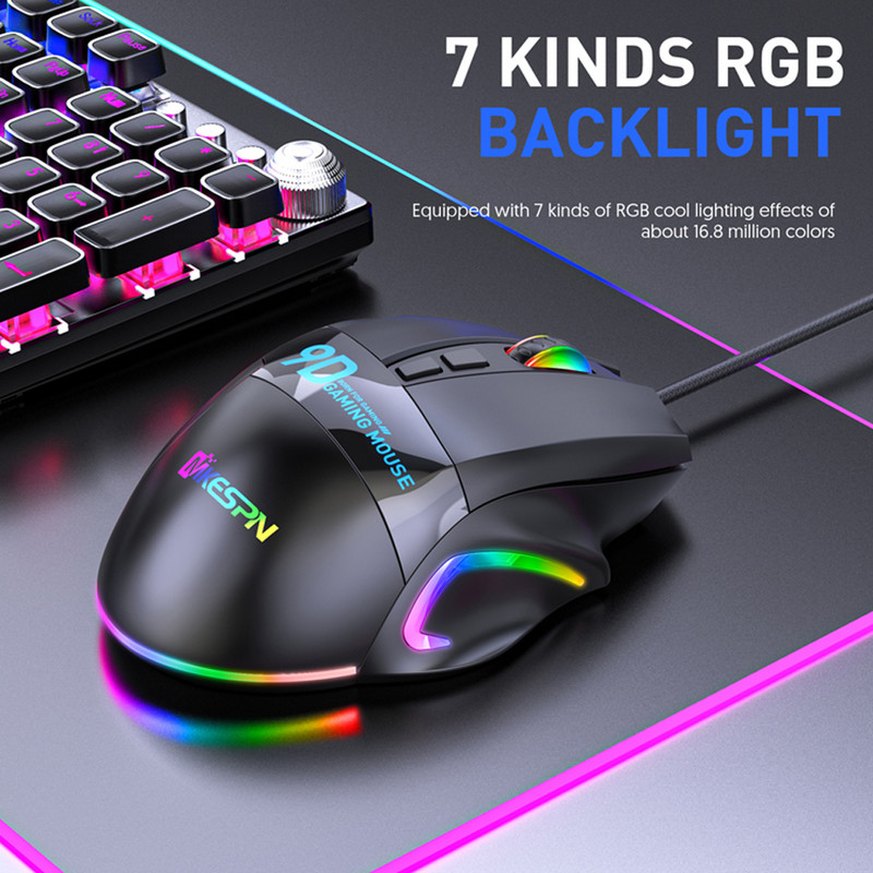 12000 DPI játékegér 7 gombos LED optikai USB vezetékes egerek profi játékosokhoz, kiváló minőség
