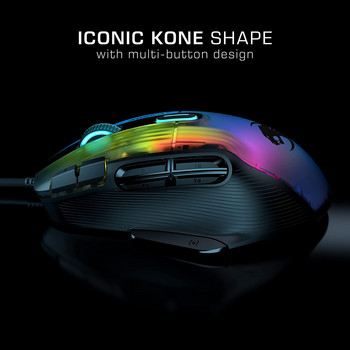 Оригинален за ROCCAT KONE XP Air Безжична Bluetooth мишка за игри 16,8 милиона 3D RGB геймърски мишки, 19000 DPI, Owl-Eye 2 Engine