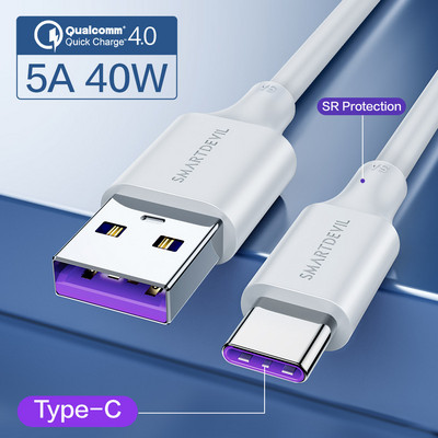 „SmartDevil Type C Cable“, skirtas „Samsung 6A QC3.0 Data Line Super Charging“, skirtas „Huawei Xiaomi Micro USB-C“ telefono laido greitajam įkrovikliui