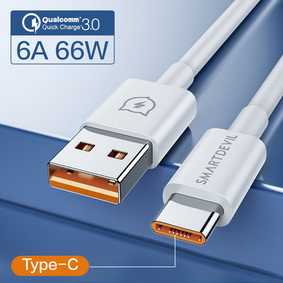 „SmartDevil Type C Cable“, skirtas „Samsung 6A QC3.0 Data Line Super Charging“, skirtas „Huawei Xiaomi Micro USB-C“ telefono laido greitajam įkrovikliui