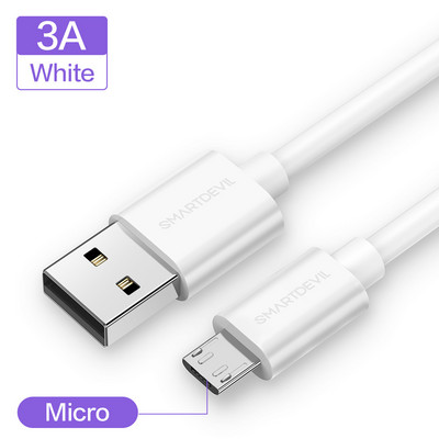 „SmartDevil Type C Cable“, skirtas „Samsung 6A QC3.0 Data Line Super Charging“, skirtas „Huawei Xiaomi Micro USB-C“ telefono laido greitajam įkrovikliui