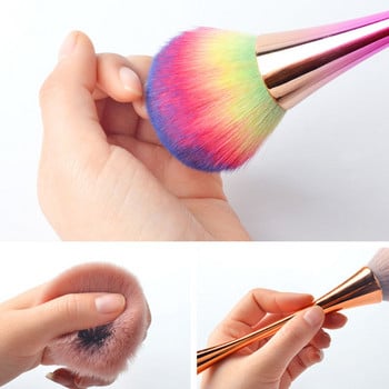 Πολύχρωμο πινέλο καθαρισμού νυχιών Ακρυλικό καθαριστικό νυχιών Καθαριστικό σκόνης Rainbow Soft Dust Remover Collect Brushes Slender Waist Nail Cleaning Brush