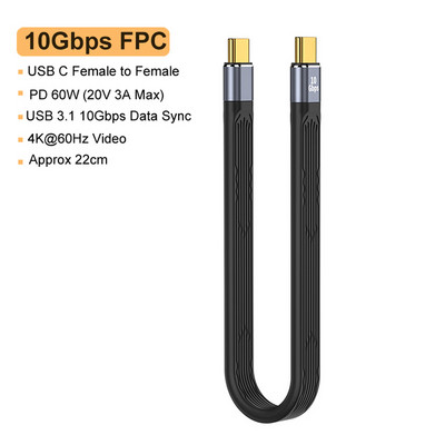 USB 4.0 Gen3 adatkábel 4K@60Hz 40Gbps PD 100W 5A USB C gyorstöltő adapter átalakító Thunderbolt 3 Type C hosszabbító kábelhez