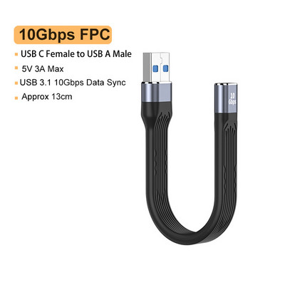 USB 4.0 Gen3 adatkábel 4K@60Hz 40Gbps PD 100W 5A USB C gyorstöltő adapter átalakító Thunderbolt 3 Type C hosszabbító kábelhez