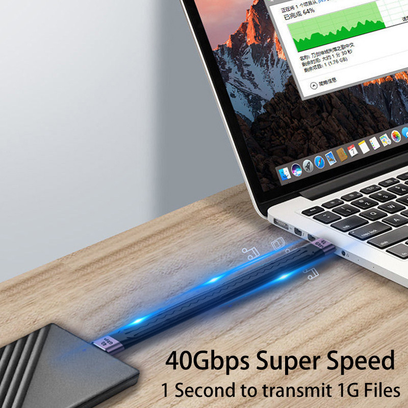 USB 4.0 Gen3 adatkábel 4K@60Hz 40Gbps PD 100W 5A USB C gyorstöltő adapter átalakító Thunderbolt 3 Type C hosszabbító kábelhez