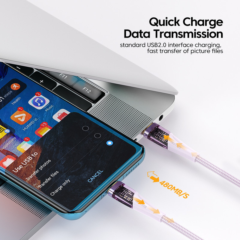 Cablu Essager PD 100W USB C la Type-C 5A Încărcare rapidă pentru telefon, cablu de sârmă pentru Samsung Xiaomi Huawei MacBook Pro iPad POCO