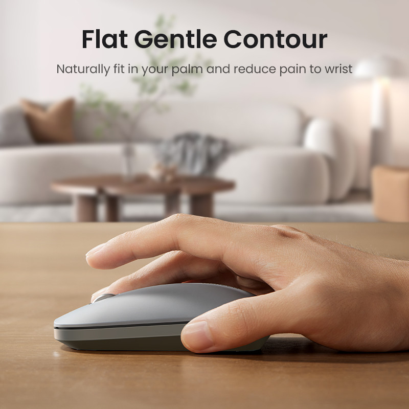 UGREEN pelė belaidė Bluetooth 2.4G tyli pelė 4000 DPI kairioji dešinė ranka skirta MacBook planšetiniam kompiuteriui nešiojamam kompiuteriui belaidė pelė