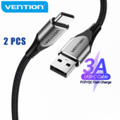 Vention 2 pakiranja USB C kabela 3A USB Type C kabela za Samsung S21 Xiaomi Huawei Type-C kabel za punjenje Telefonski dodaci Tip C kabel