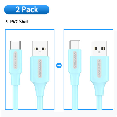 Vention 2 pakiranja USB C kabela 3A USB Type C kabela za Samsung S21 Xiaomi Huawei Type-C kabel za punjenje Telefonski dodaci Tip C kabel