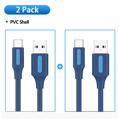 Vention 2 pakiranja USB C kabela 3A USB Type C kabela za Samsung S21 Xiaomi Huawei Type-C kabel za punjenje Telefonski dodaci Tip C kabel