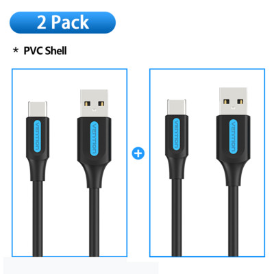 Vention 2 pakiranja USB C kabela 3A USB Type C kabela za Samsung S21 Xiaomi Huawei Type-C kabel za punjenje Telefonski dodaci Tip C kabel