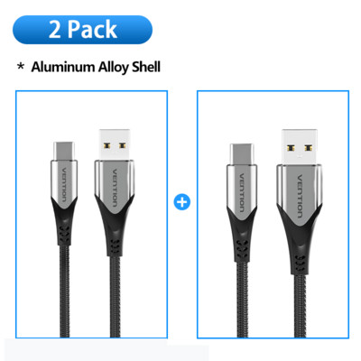 Vention 2 pakiranja USB C kabela 3A USB Type C kabela za Samsung S21 Xiaomi Huawei Type-C kabel za punjenje Telefonski dodaci Tip C kabel
