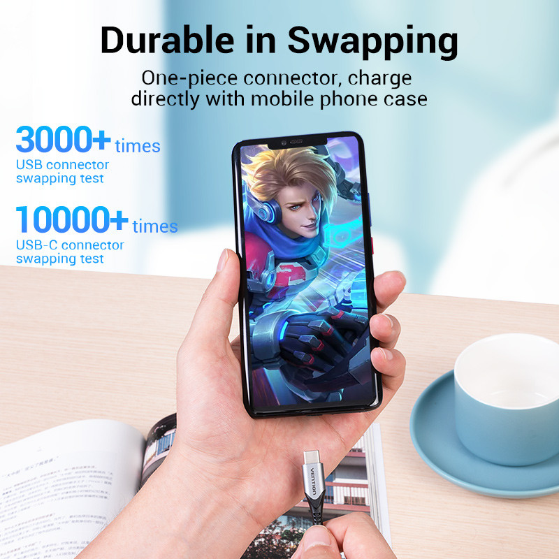 Vention 2 pakiranja USB C kabela 3A USB Type C kabela za Samsung S21 Xiaomi Huawei Type-C kabel za punjenje Telefonski dodaci Tip C kabel