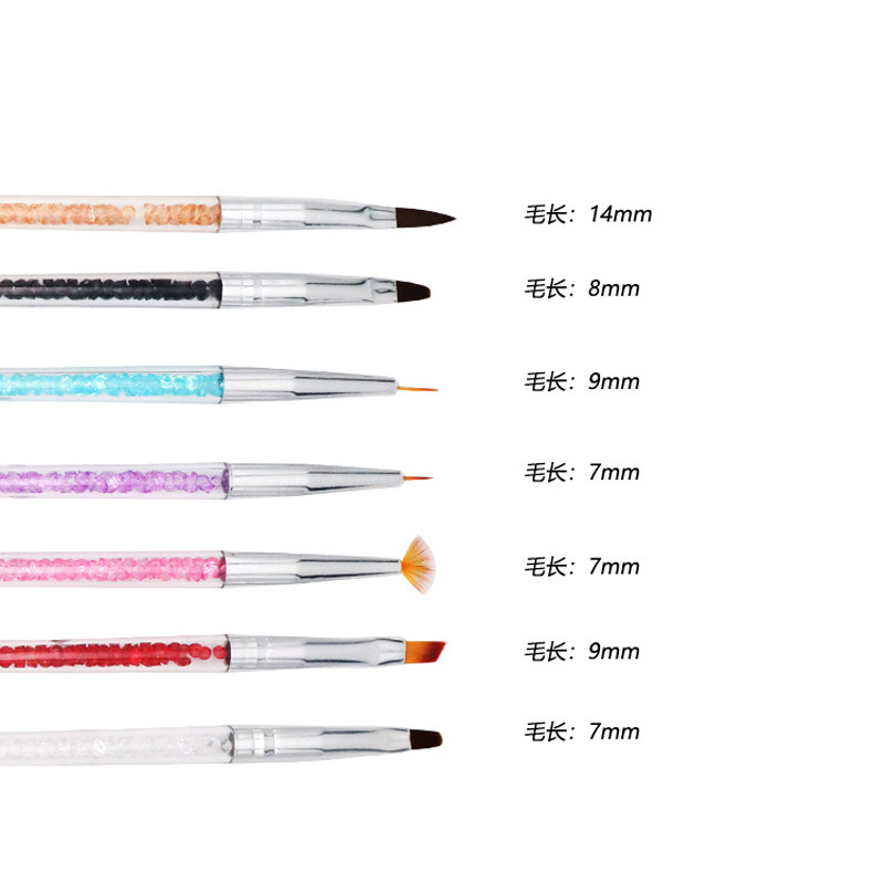 3Pcs/7Pcs Nail Art Brushes 7PCS X Professional Nylon Nail Art Brush Set (Liners, Detailers, Stripers, Ombre Brush)Nail Art Brush