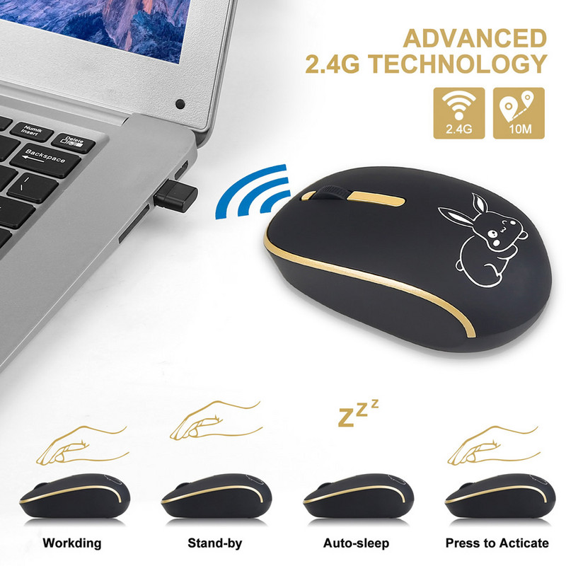 Mouse fără fir HKZA 2.4GHZ tip C Mouse USB C pentru Macbook Pro USB cu zgomot redus Computer ergonomic Mouse silențios PC Accesorii laptop