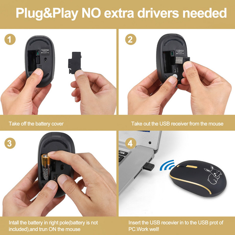 Mouse fără fir HKZA 2.4GHZ tip C Mouse USB C pentru Macbook Pro USB cu zgomot redus Computer ergonomic Mouse silențios PC Accesorii laptop