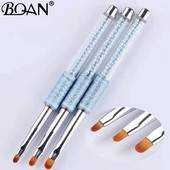 BQAN #4#6#8 Nail Art Blue Pearl ovális ecset akril csillogó géllakk bevonat hosszabbító 3D vonalrács szirom francia körömkefe