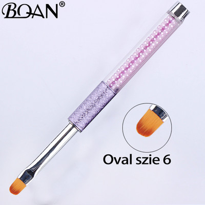BQAN #4#6#8 Nail Art Blue Pearl ovális ecset akril csillogó géllakk bevonat hosszabbító 3D vonalrács szirom francia körömkefe