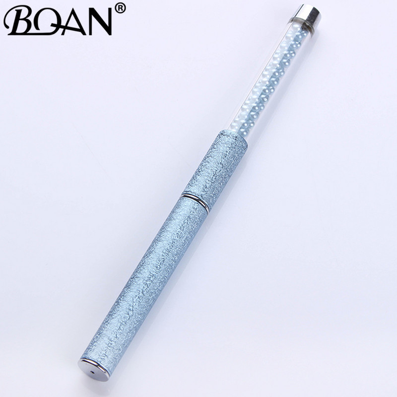 BQAN #4#6#8 Nail Art Blue Pearl ovális ecset akril csillogó géllakk bevonat hosszabbító 3D vonalrács szirom francia körömkefe