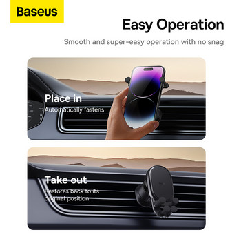 Βάση τηλεφώνου Baseus Gravity Car Βάση εξαερισμού γενικής χρήσης για κινητό τηλέφωνο σε βάση στήριξης αυτοκινήτου Υποστήριξη για iPhone 14 Pro Xiaomi Samsung