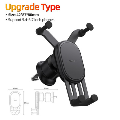 „Baseus Gravity“ automobilinio telefono laikiklis oro išleidimo angos universalus stovas mobiliajam telefonui automobilyje, laikiklis „iPhone 14 Pro Xiaomi Samsung“