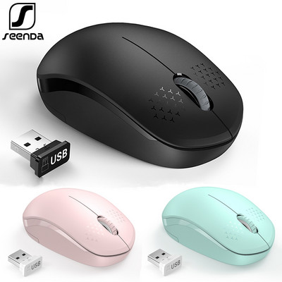 Ασύρματο ποντίκι SeenDa 2.4G USB Αθόρυβα κουμπιά Εργονομικά ποντίκια σίγασης για υπολογιστή Ποντίκι φορητού υπολογιστή για επιτραπέζιο φορητό υπολογιστή Mause