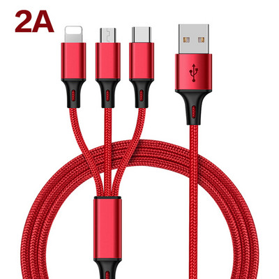 3 v 1 USB kábel pre Huawei pre iPhone 11 Pro Max 3 v 1 2 v 1 super rýchly nabíjací kábel 8-pinový kábel Micro USB typu C pre Xiaomi
