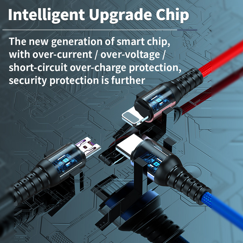 3 v 1 USB kábel pre Huawei pre iPhone 11 Pro Max 3 v 1 2 v 1 super rýchly nabíjací kábel 8-pinový kábel Micro USB typu C pre Xiaomi