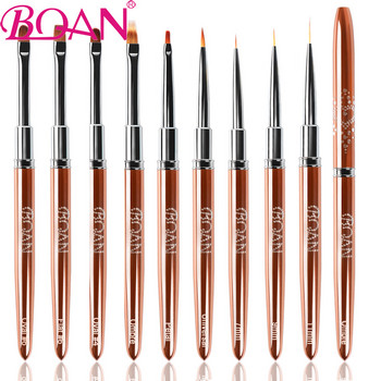 BQAN Rose Gold Βούρτσα νυχιών UV Gel Brush Extension Liner Painting Brush Lines Liner Βούρτσα σχεδίασης Nails στυλό Maincure Nail Art Εργαλείο