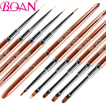 BQAN Rose Gold Βούρτσα νυχιών UV Gel Brush Extension Liner Painting Brush Lines Liner Βούρτσα σχεδίασης Nails στυλό Maincure Nail Art Εργαλείο