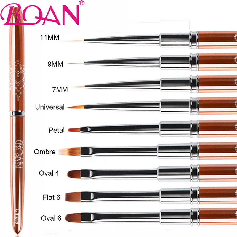 BQAN Rose Gold körömkefe UV zselés ecset hosszabbító bélés ecsetvonalak bélés rajzecset köröm toll főkörömápolási eszköz