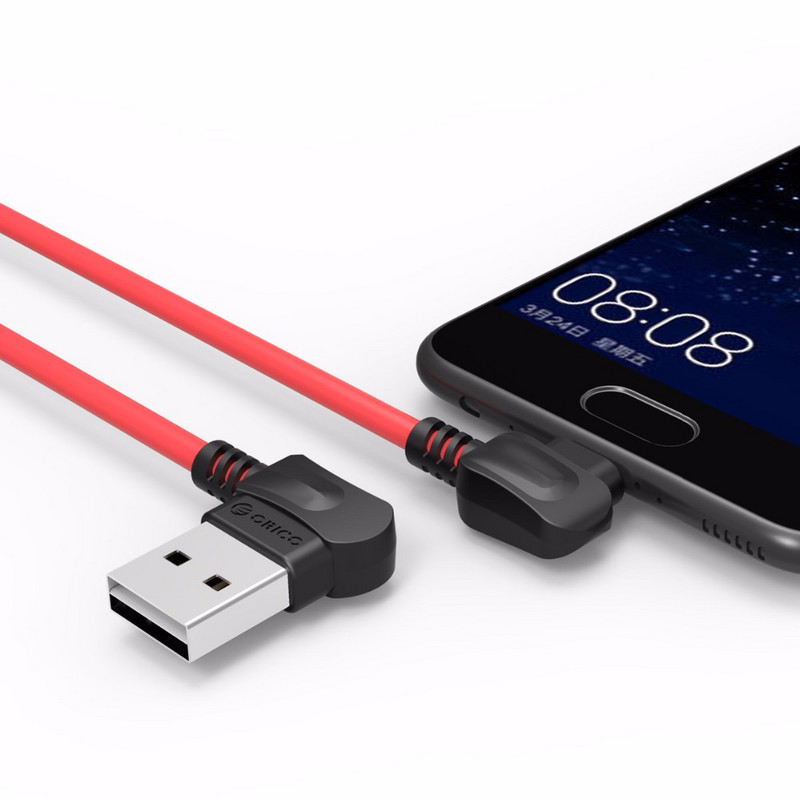 ORICO pravouhlý ohyb pre telefóny s USB TYPE C, nabíjací kábel USB pre Samsung Galaxy S8 Note 8, OnePlus 2, pre Xiaomi 4C USB-C