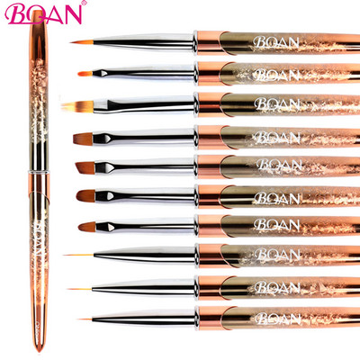 BQAN 1 PC Четка за рисуване на нокти от розово злато UV Gel Brush Четка за нокти Четки за рисуване на линии Нокти Crystal Acrylic Liner Инструменти за писалка за рисуване