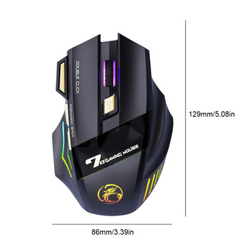 GW-X7 RGB безжична мишка 2.4 Ghz Геймърска компютърна мишка Ергономична игрална мишка Акумулаторна мишка USB мишка за лаптоп