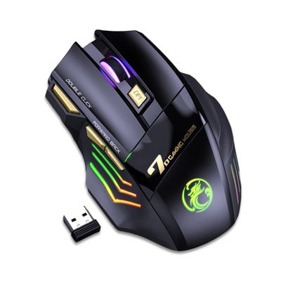 GW-X7 RGB Ασύρματο ποντίκι 2,4 Ghz Gamer Ποντίκι υπολογιστή Εργονομικό ποντίκι παιχνιδιού Επαναφορτιζόμενο ποντίκι USB Ποντίκι για φορητό υπολογιστή