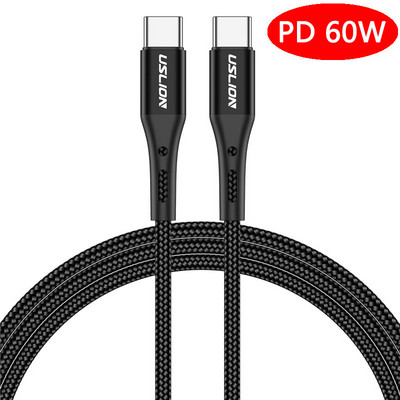 USLION 100 W USB C-C-tüüpi USB kaabel Xiaomi 12 Pro Samsung Huawei kiirlaadimise 4.0 PD kiirlaadimise jaoks MacBook Pro sülearvuti jaoks