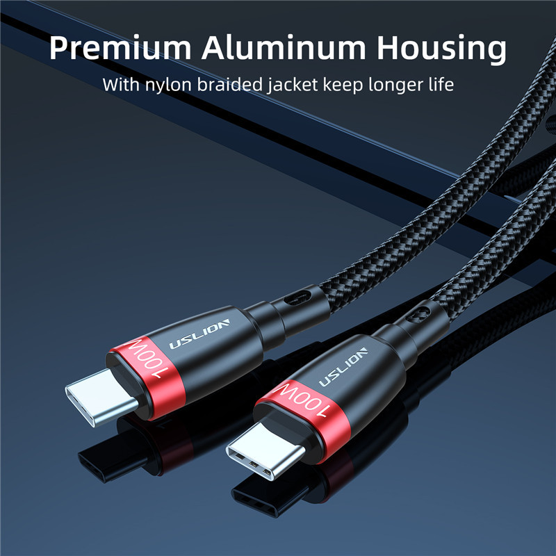 USLION 100 W USB C-C-tüüpi USB kaabel Xiaomi 12 Pro Samsung Huawei kiirlaadimise 4.0 PD kiirlaadimise jaoks MacBook Pro sülearvuti jaoks