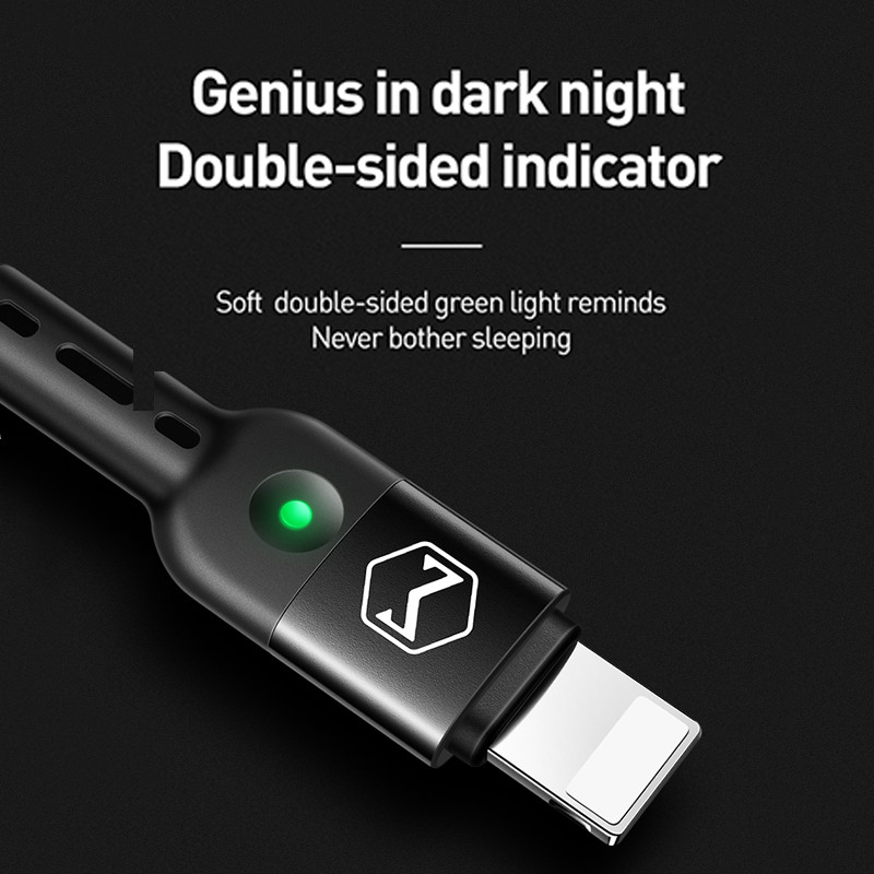 Mcdodo USB opružni kabel za brzo punjenje LED produžni fiksni kabel za punjenje za iPhone 13 12 11 Pro MAX XR X 8 telefonski PD podatkovni kabel